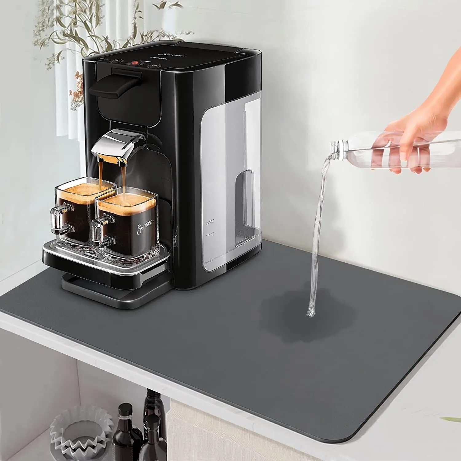 Bar Mat Rubber - Superabsorbierende Küchen-Tischunterlage Wasserdichte Abtropfmatte Wärmeisolierung Rutschfeste