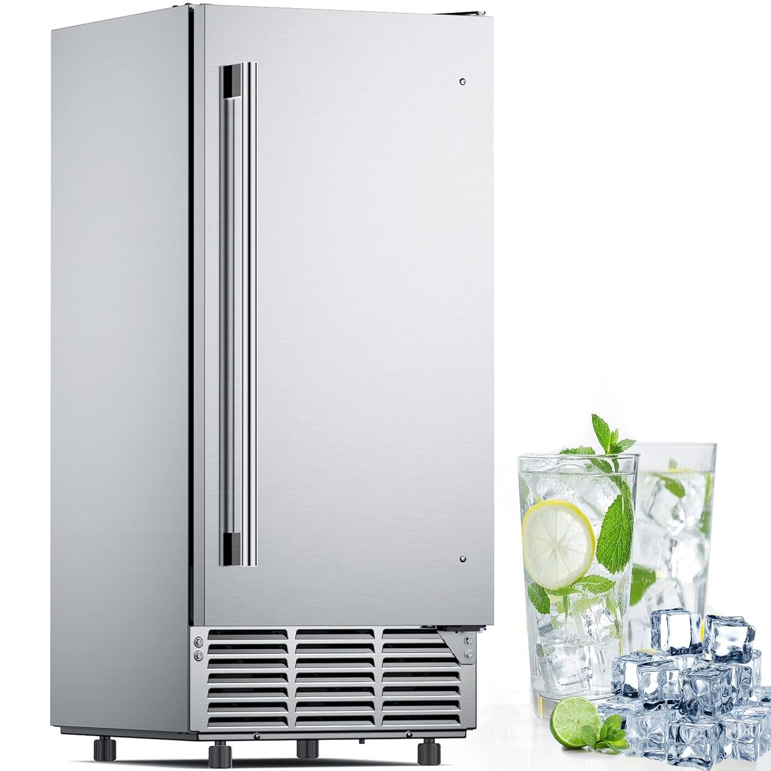 Home Bar And Counter - ETL-zertifizierte gewerbliche Untertisch-Eismaschine, 100 lbs/Tag mit