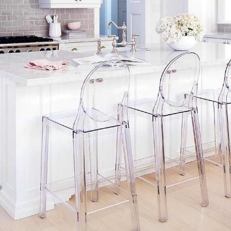Home Bar Stools - 8Pcs Fashion Home Decor Klar Acryl