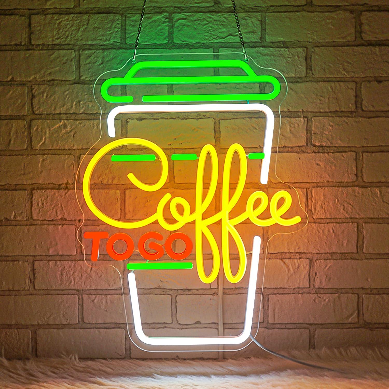 Home Bar And Kitchen - Kaffee-Neonschild USB Dimmbare LED-Leuchten für Kaffee-Station,
