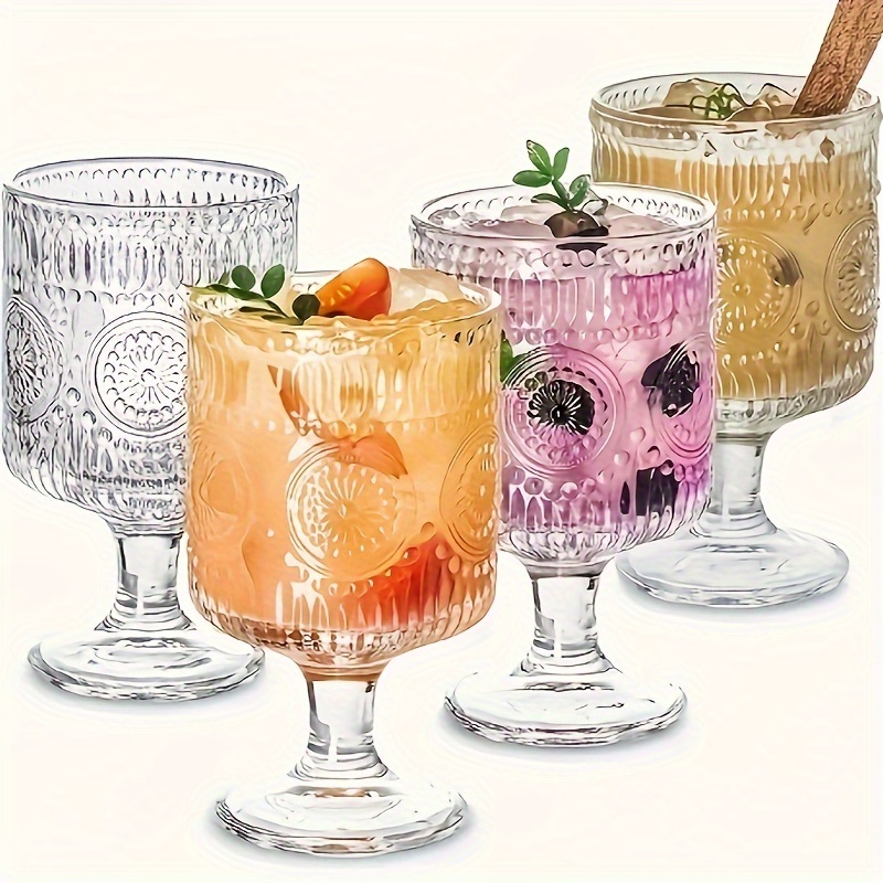 Highball Glass Set - 4-teiliges Set – Sonnenblumen-Glas-Set, Highball 250