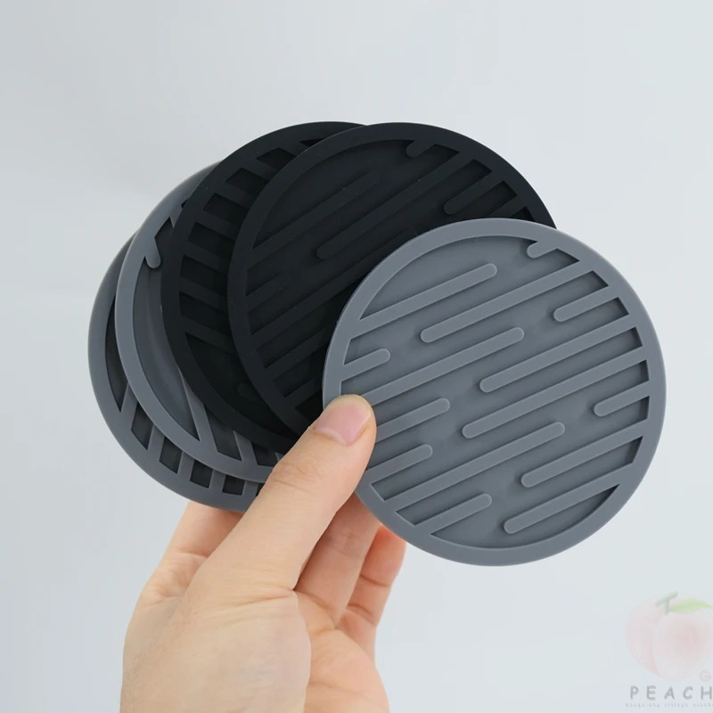 Bar Mat Rubber - 10 cm Silikon Untersetzer Runde Hitzebeständige