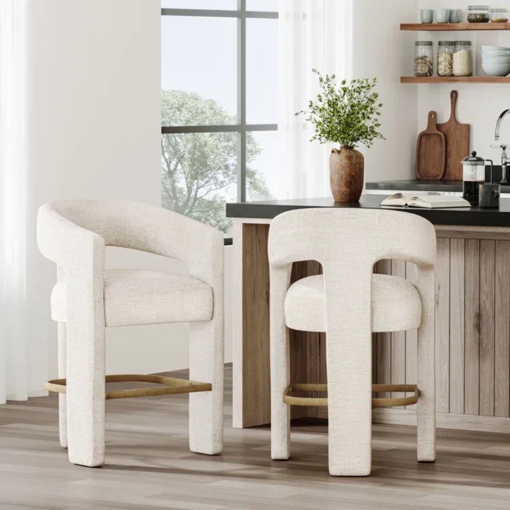 Home Bar Stools - Moderner gepolsterter Thekenhocker aus Samt für