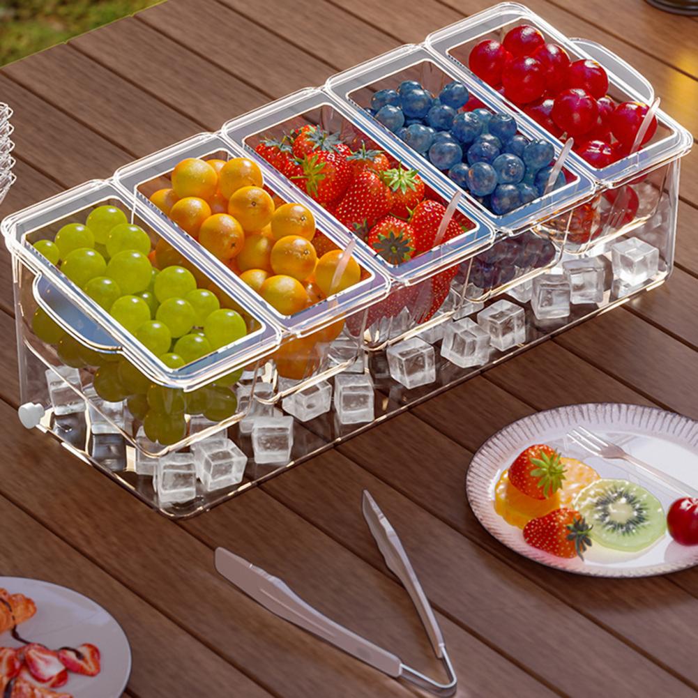 Garnish Tray Set - 2026 Taco-Bar-Servierset für Partys, Eiskühl-Organizer für