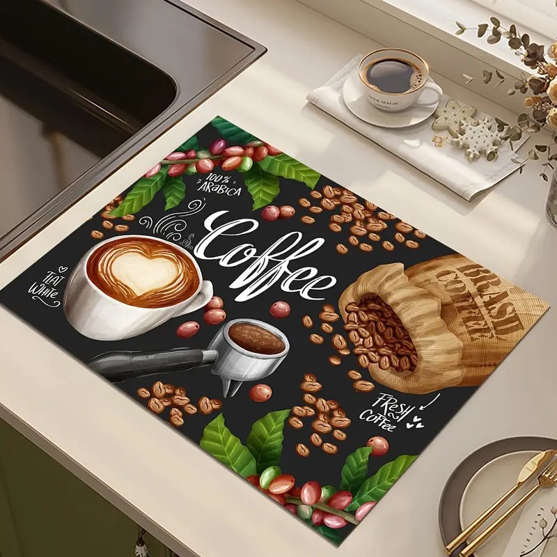 Kreative Kaffee-Print Küchen-T – Bar Mat Rubber Bewertung und Preis
