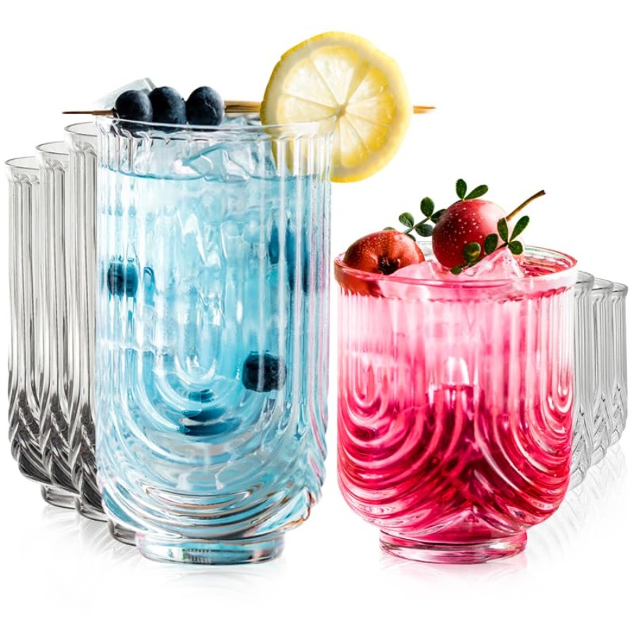 Art-Deco-Cocktailgläser, gerip – Highball Glass Set Bewertung und Preis