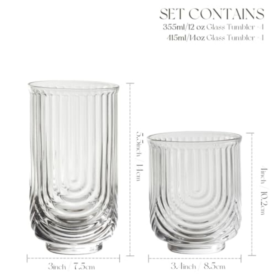 Art-Deco-Cocktailgläser, gerip – Highball Glass Set Bewertung und Preis