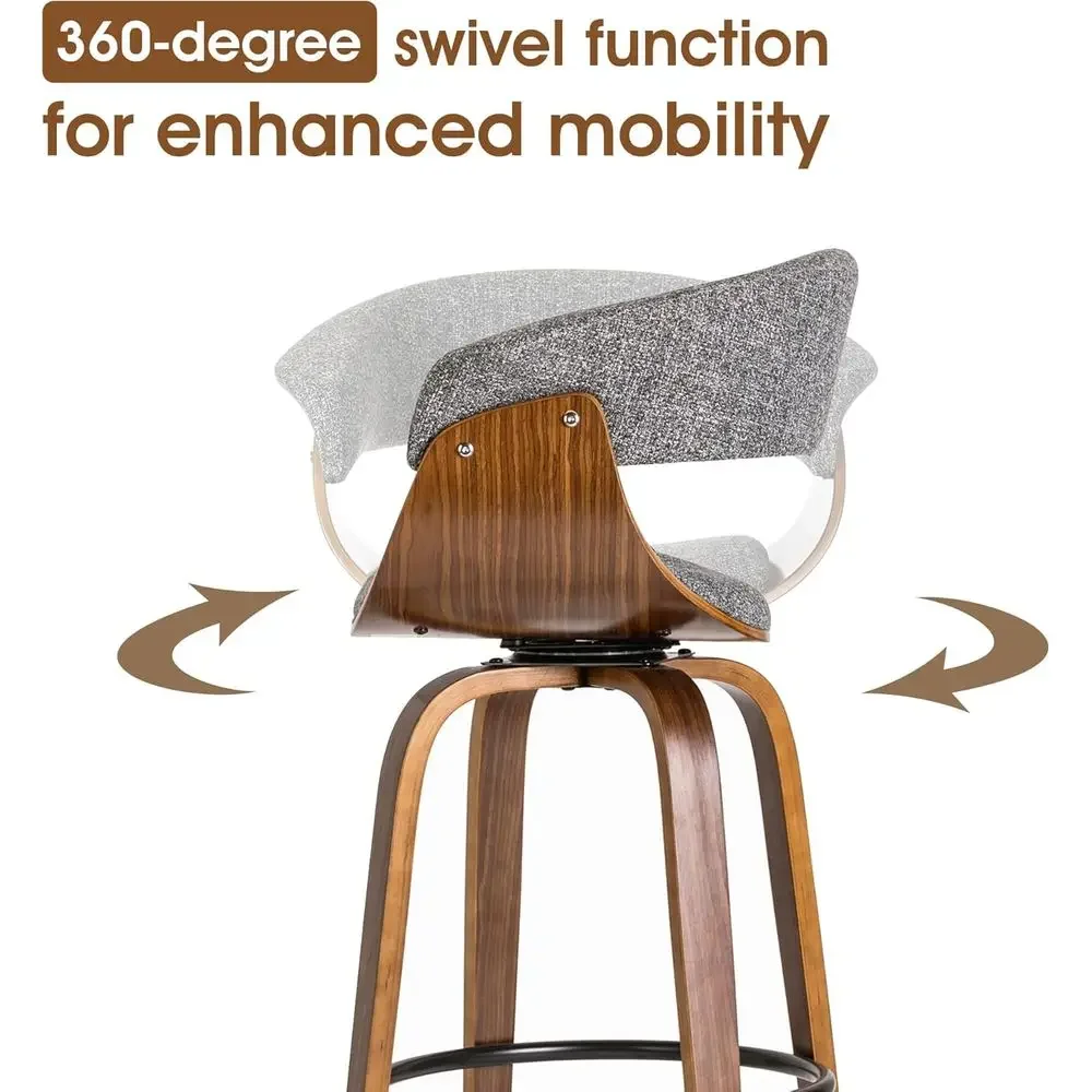 Set aus 2 grauen Stoff-Drehbar – Home Bar Stools Bewertung und Preis