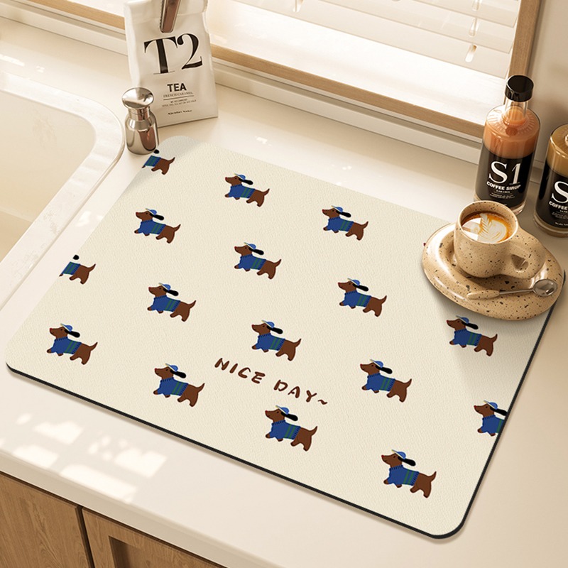 Cartoon Mops Muster Gedruckt K – Bar Mat Rubber Bewertung und Preis