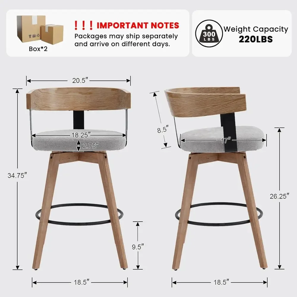 2er-Set, 26 graue, mit Leinen  – Home Bar Stools Bewertung und Preis