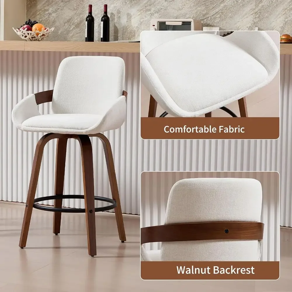 Beige Stoff-Drehbarhocker mit  – Home Bar Stools Bewertung und Preis