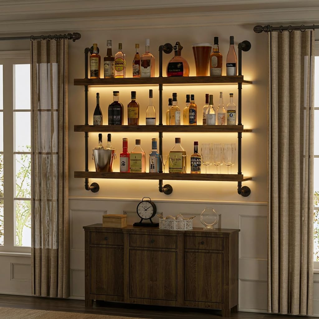 Wandmontiertes Weinregal mit L – Home Bar Shelves Bewertung und Preis