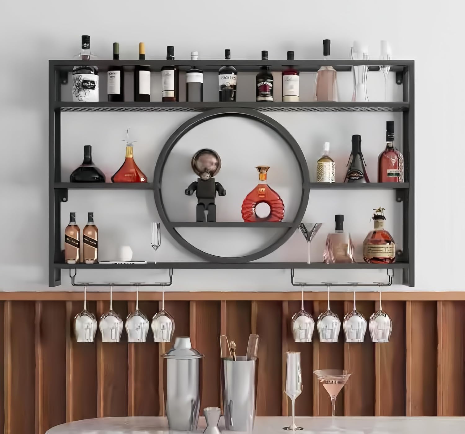 Schwarzes Metall-Wandregal für – Home Bar Shelves Bewertung und Preis