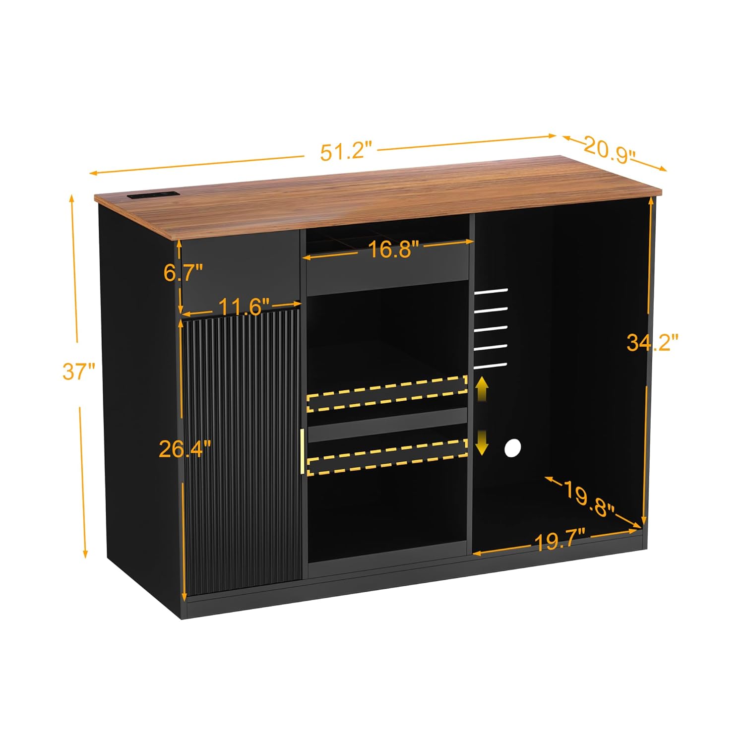 Snack-Bar-Schrank mit Kühlfach – Home Bar Shelves Bewertung und Preis