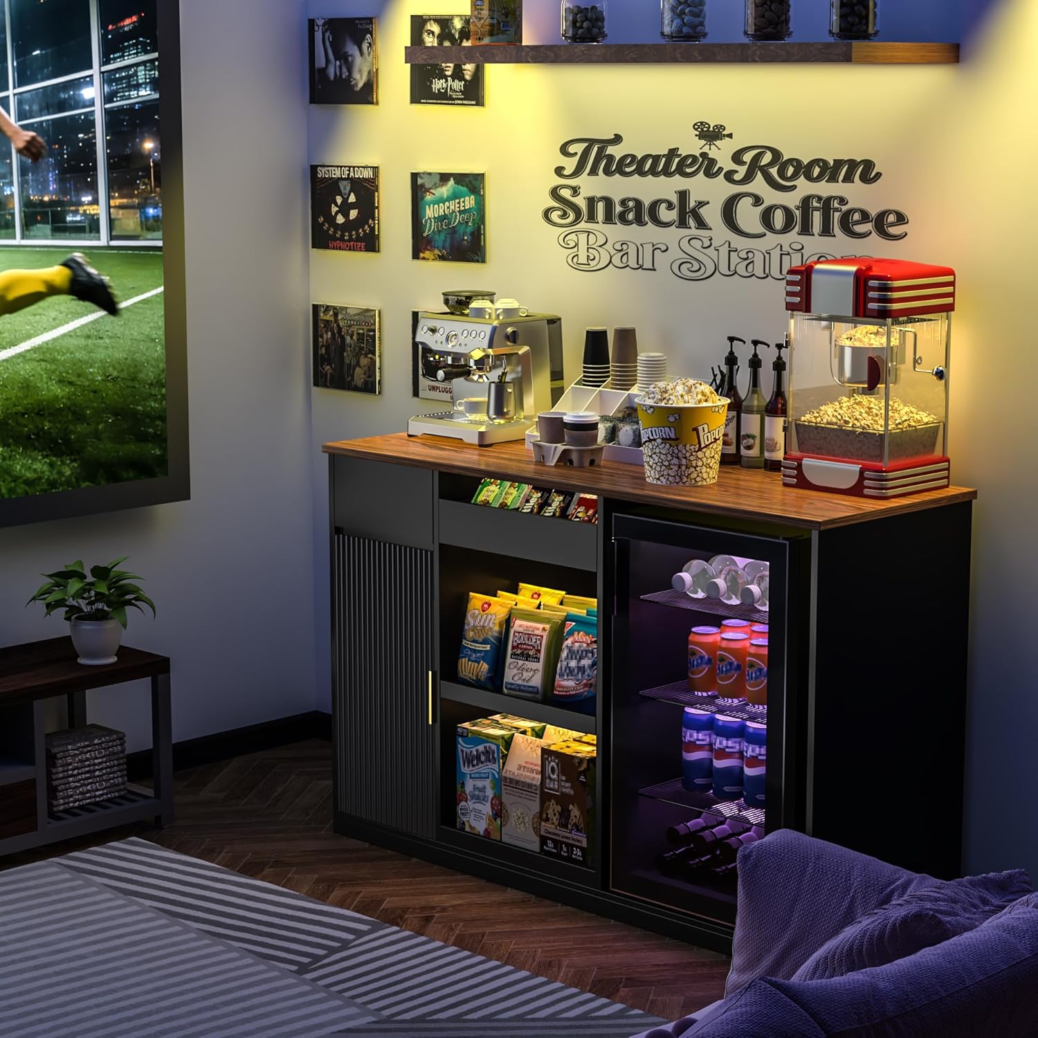 Snack-Bar-Schrank mit Kühlfach – Home Bar Shelves Bewertung und Preis