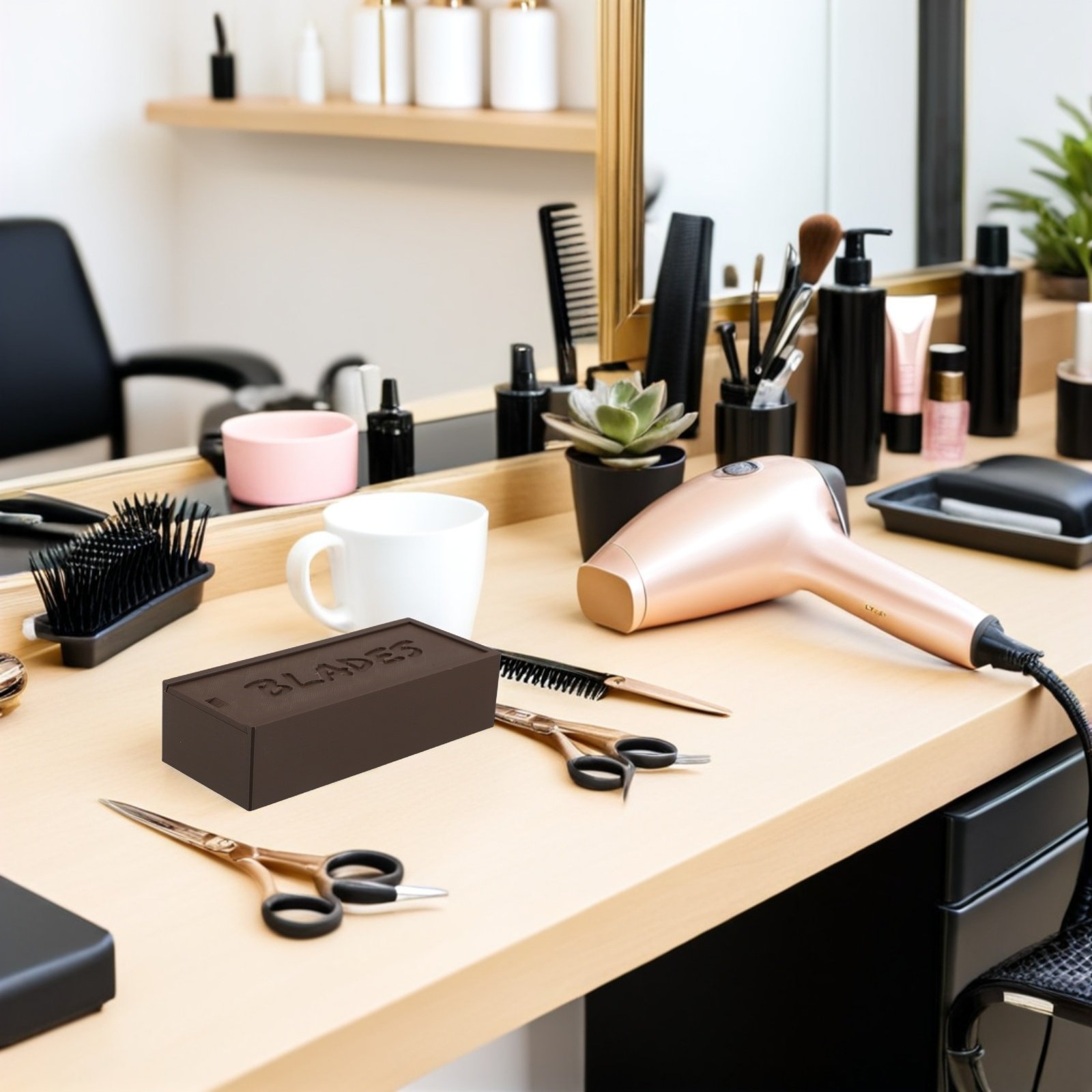 Braune Doppelkammer-Klingenbox – Home Barber Bewertung und Preis