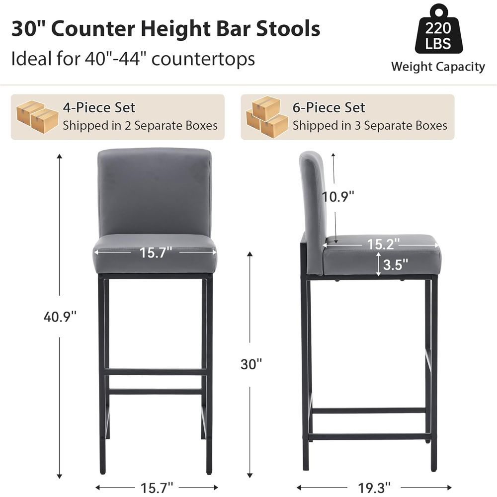 Set aus 4 grauen, gepolsterten – Home Bar Stools Bewertung und Preis
