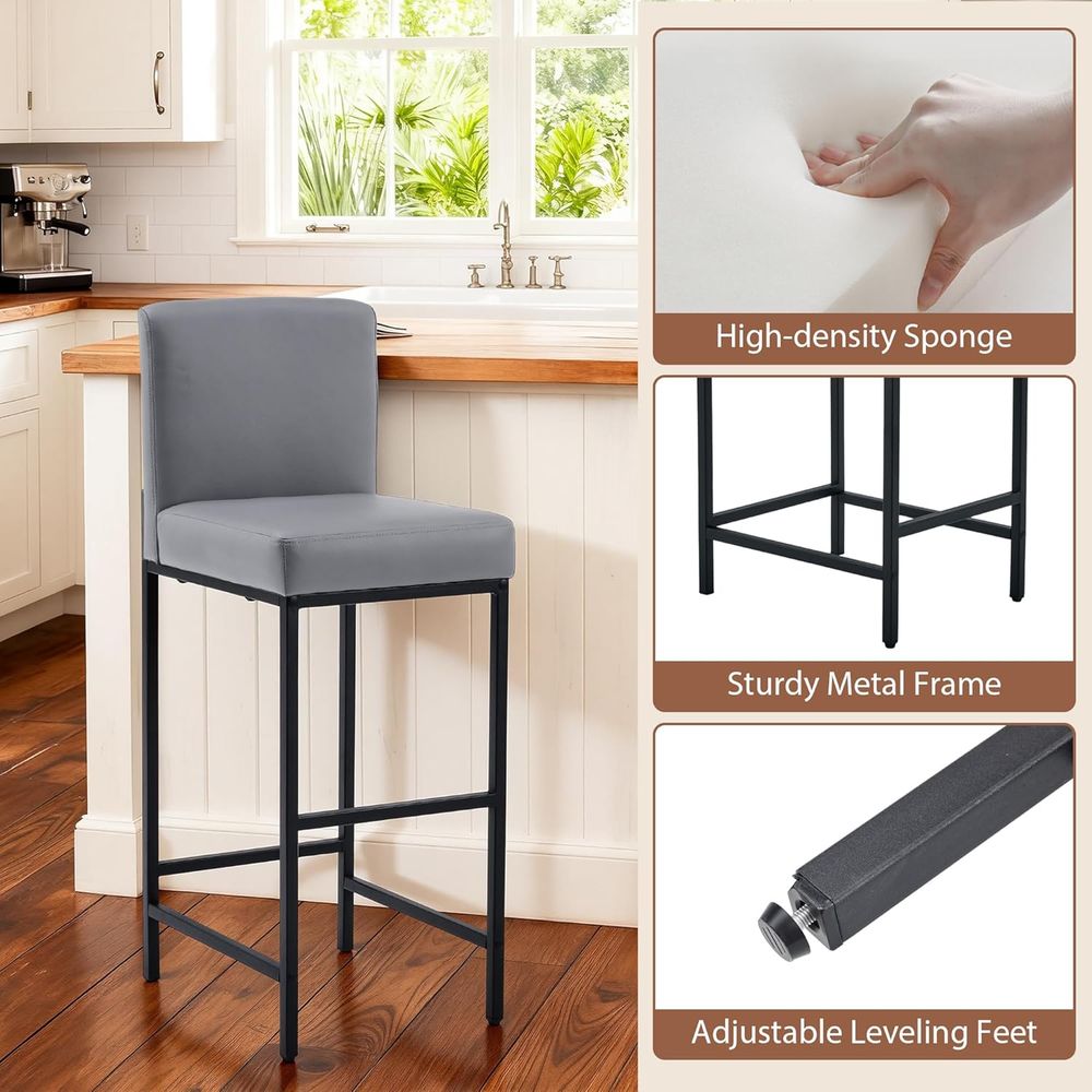 Set aus 4 grauen, gepolsterten – Home Bar Stools Bewertung und Preis