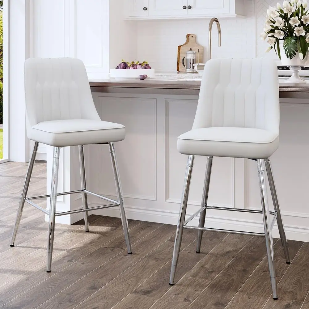 Set aus 2 weißen, gepolsterten – Home Bar Stools Bewertung und Preis